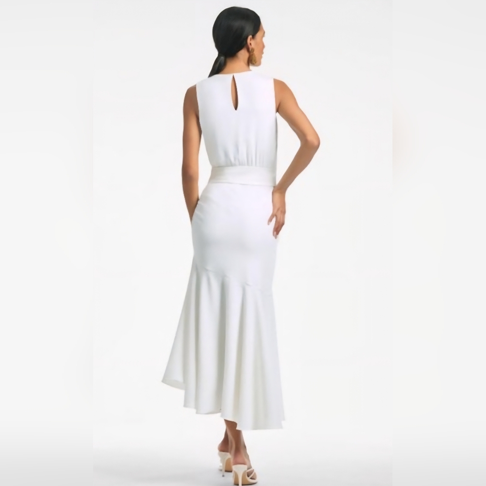 Sachin & Babi White Belted Tulip Pleated Sleeveless Dress NWT Size 18W Wedding - Picture 2 of 6